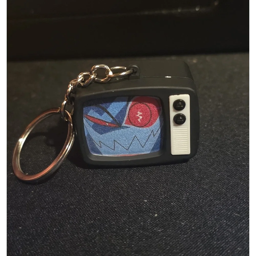 Hazbin Hotel Vox Keychain With Light and Static Sound Clip Electronic Toy Charm
